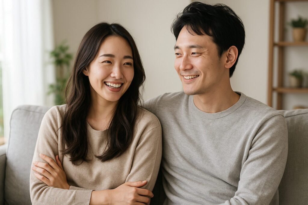 寄り添う2人